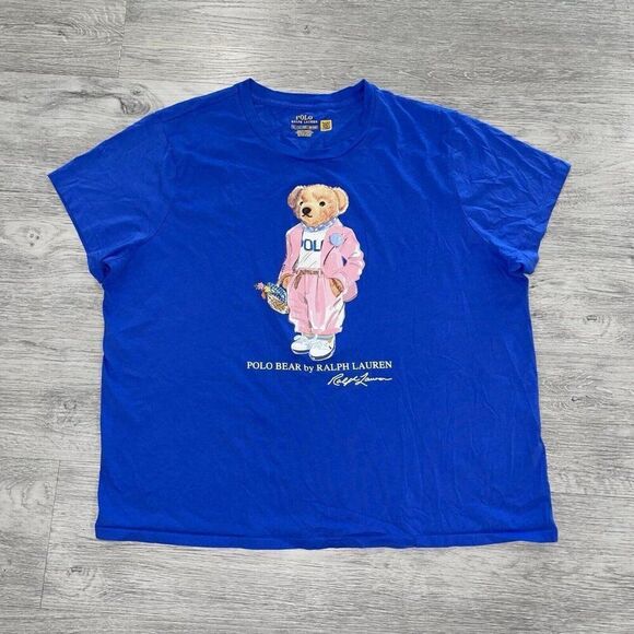 Polo Ralph Lauren Polo Bear Picnic Women’s XXL Short Sleeve T-Shirt Tee Crewneck - Picture 1 of 11